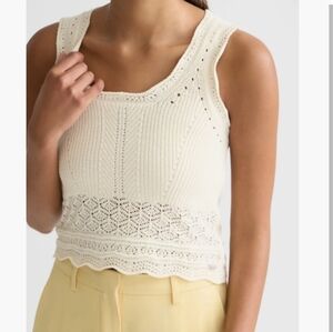 Scotch & Soda Pointelle Crop Sweater Tank XS